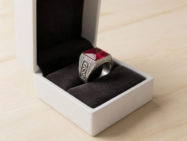 Ruby Square-Cut Men's Ring