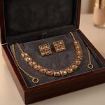 Champagne Stone Necklace & Earring Set