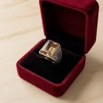 Citrine Geometric Men's Ring