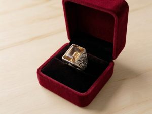 Citrine Geometric Men's Ring